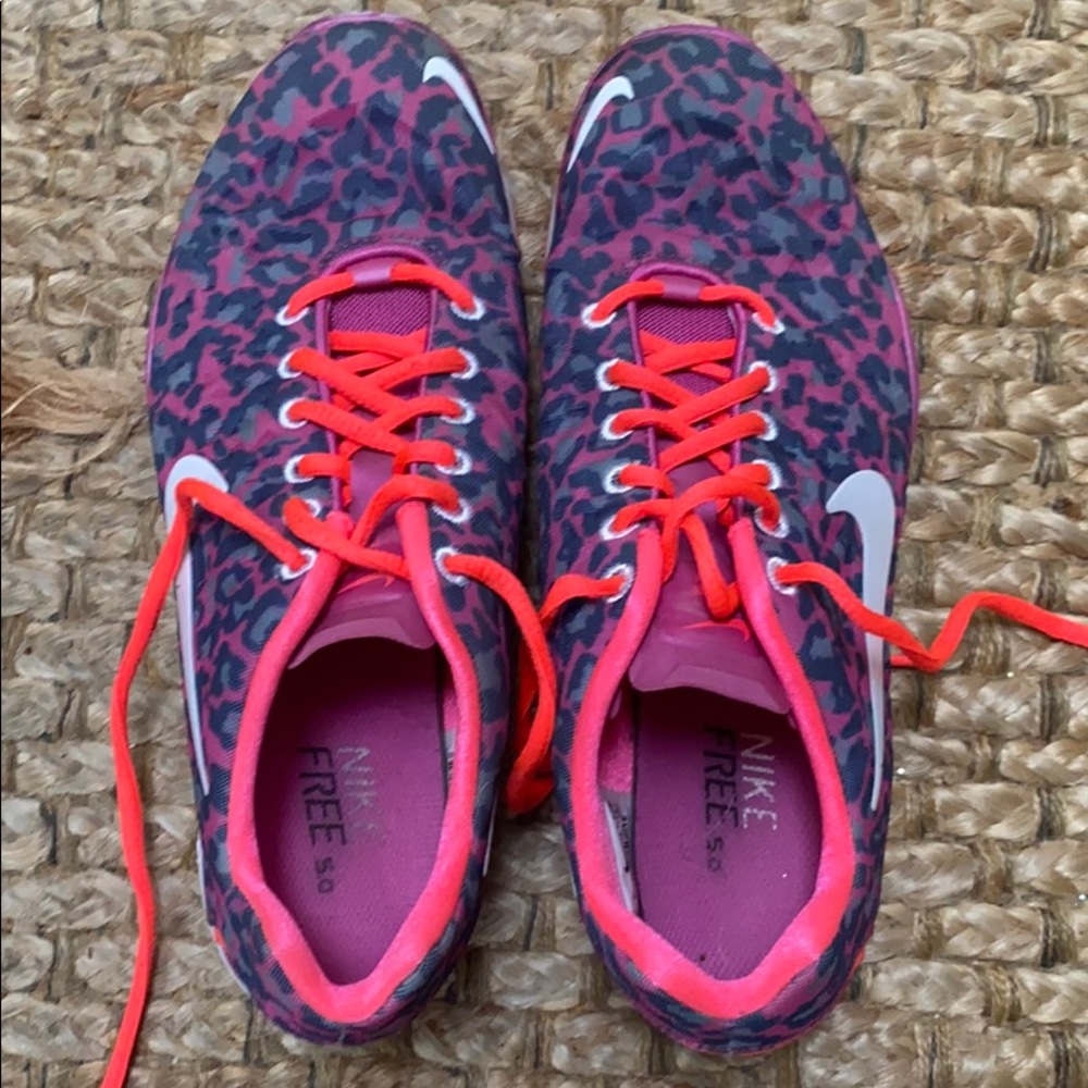 Neon leopard Nike running shoes